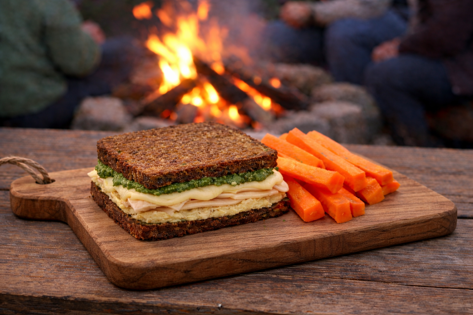 Rugbrødstoast med hummus